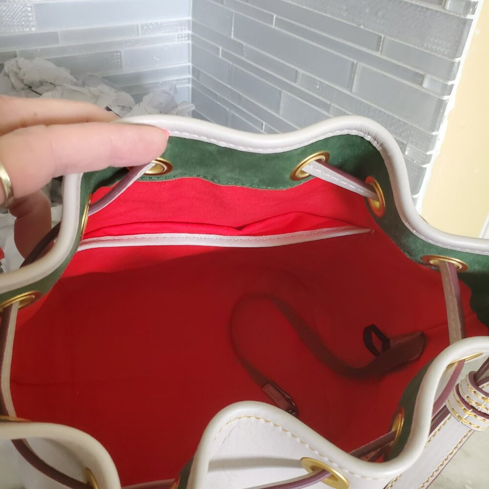 NWT - SET Dooney & Bourke Florentine Small Drawstring & Lg Zip Wristlet Ecru - Picture 9 of 16